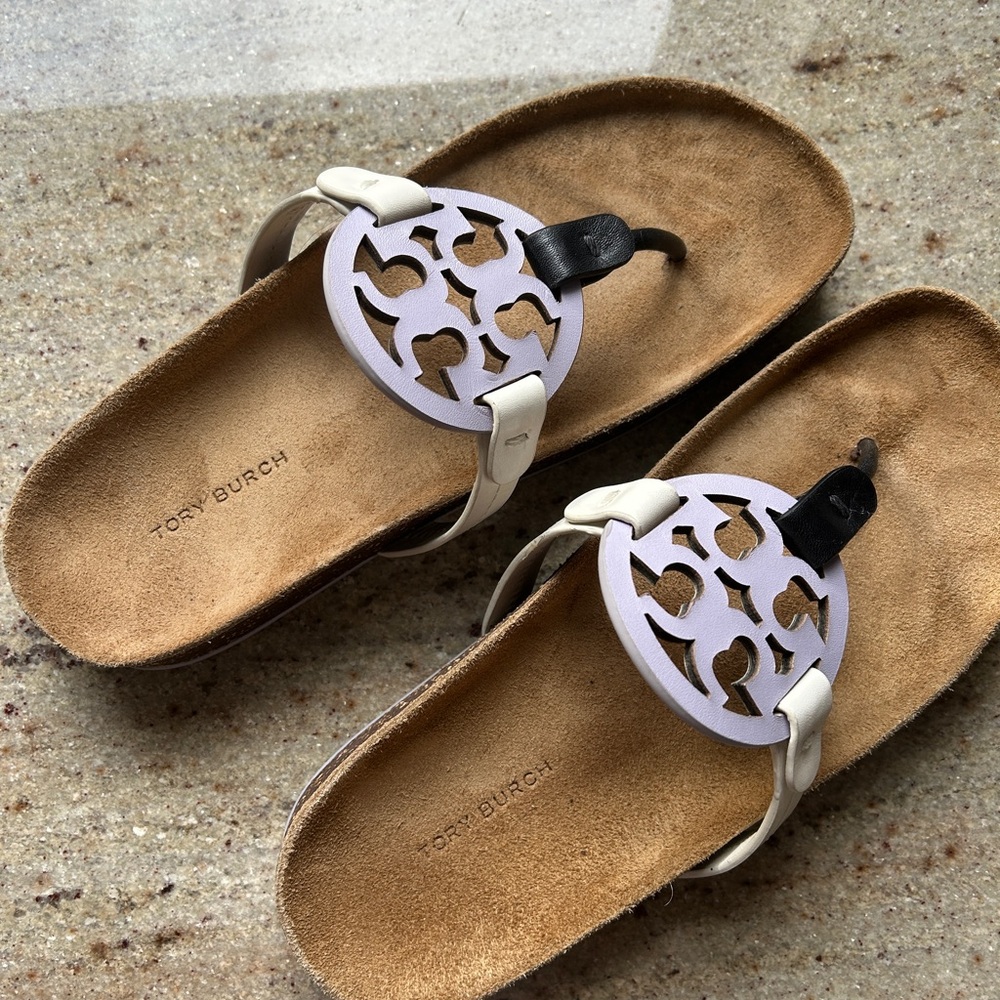 Tory Burch Miller Cloud Sandal -Lavender and White NWOT color is no longer made!